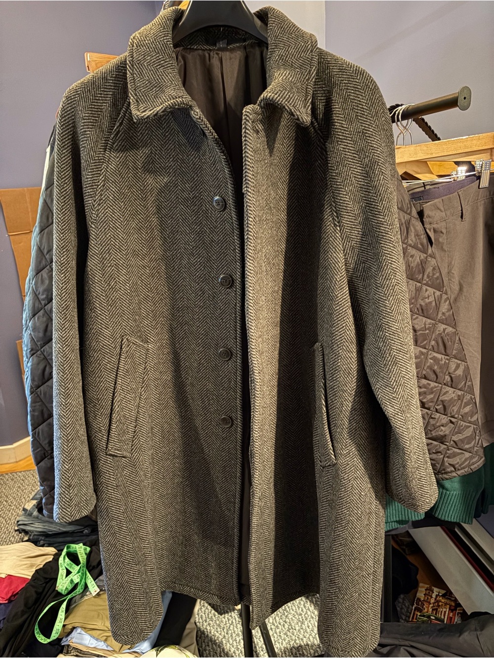 J. Crew Men's Herringbone Trench Coat
